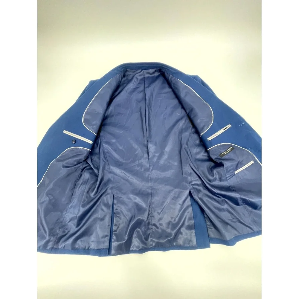Alain Dupetit 2-Piece Suit Set Mens 40R/34W Royal Blue Tetron Slim Notch Lapel